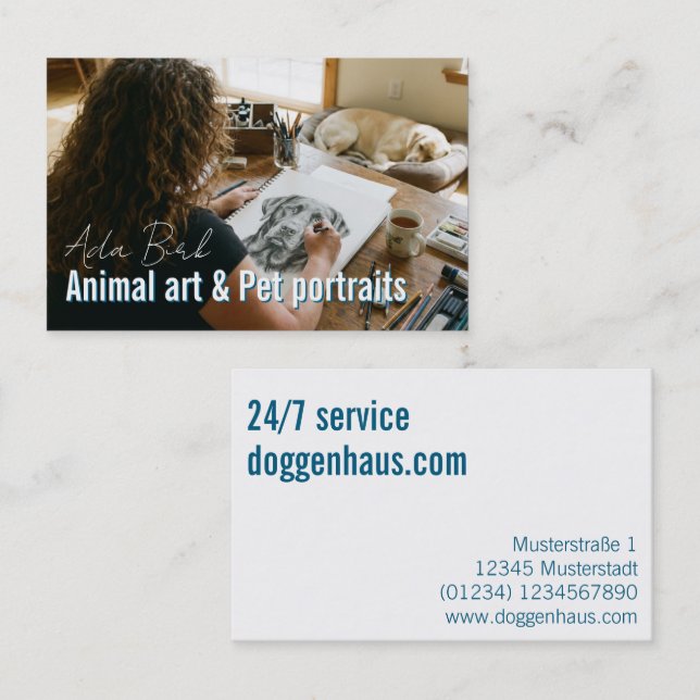 Pet Portraits Service  Business Card (Front/Back)