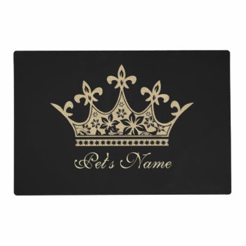 Pet Princess Black And Gold Personalized Placemat by elizme1 at Zazzle