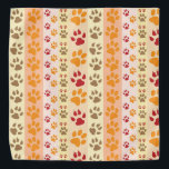 Pet Prints Bandana<br><div class="desc">A Bright and Colorful Orange Print of Paws Will Look Great On A Lab or Golden Retriever Dog.</div>
