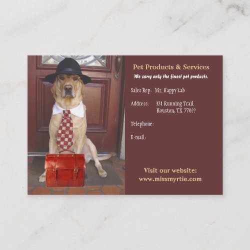 Pet Products  Services Business Card
