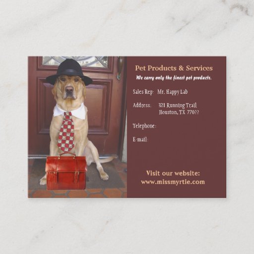 Customizable Pet Products & Services Business Card