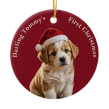 Pet Puppy Dog Birth Stats Photo Name 1st Christmas