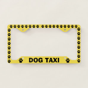Pet Puppy Dog Taxi Funny License Plate Frame