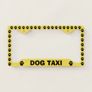 Pet Puppy Dog Taxi Funny License Plate Frame