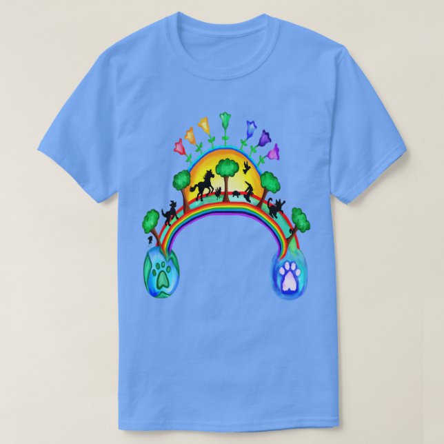 Pet Rainbow Bridge Journey  T-Shirt (Design Front)