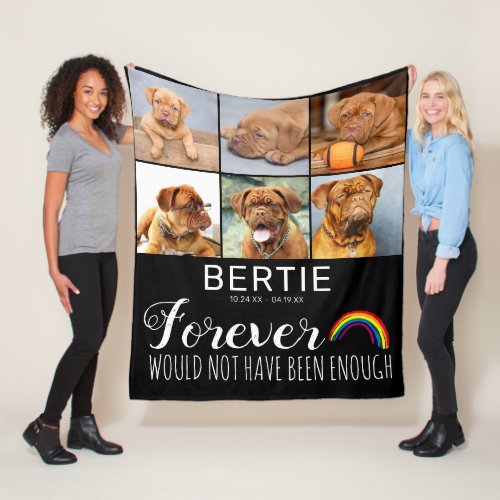 Pet Rainbow Bridge Photo Collage Keepsake Fleece Blanket