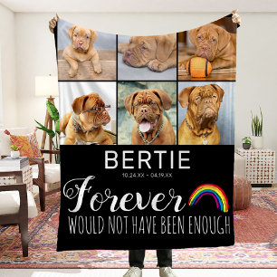 Pet Rainbow Bridge Photo Collage Keepsake Fleece Blanket
