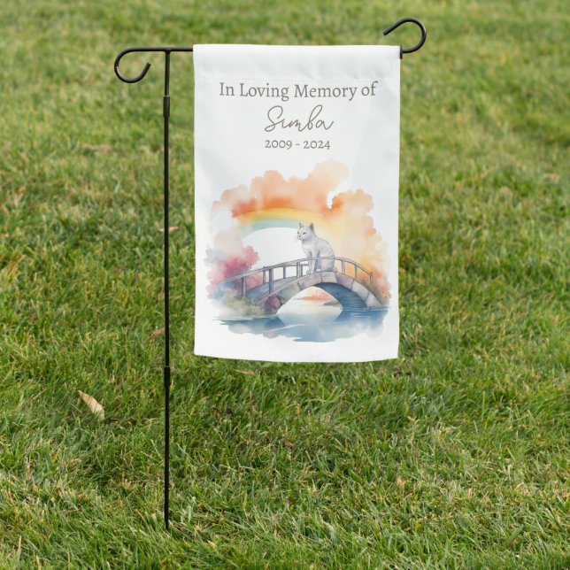 Pet Rainbow Bridge Photo Tribute Garden Flag (In SItu)