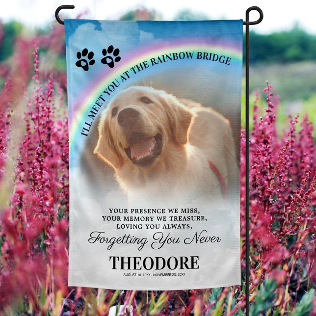 Pet Rainbow Bridge Photo Tribute Garden Flag (Creator Uploaded)