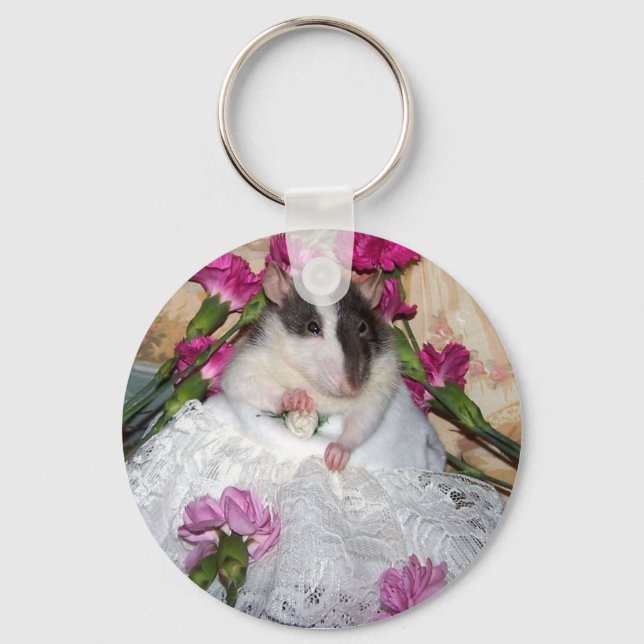 Pet Rat Bride Trudy Keychain (Front)