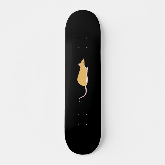Pet Rat. Cinnamon Berkshire, White Belly. Skateboard Deck (Front)