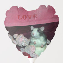 Pet Rat Darcy Love Balloon - Heart Shape
