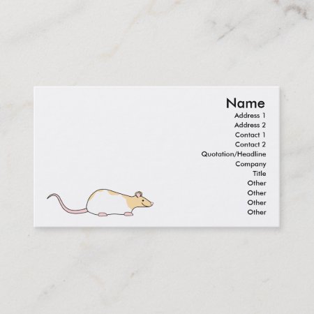 Pet Rat. Fawn And White Hooded Variegated. Business Card