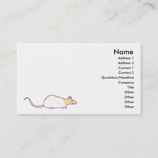 Customizable Pet Rat. Fawn and White Hooded Variegated. Business Card Templates