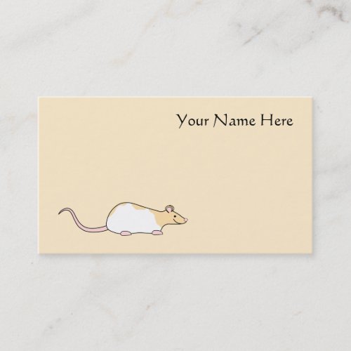 Pet Rat. Fawn and White Hooded Variegated. Business Cards