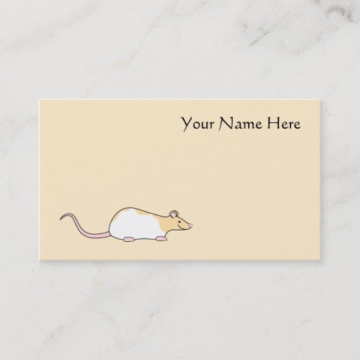 Customizable Pet Rat. Fawn and White Hooded Variegated. Business Cards
