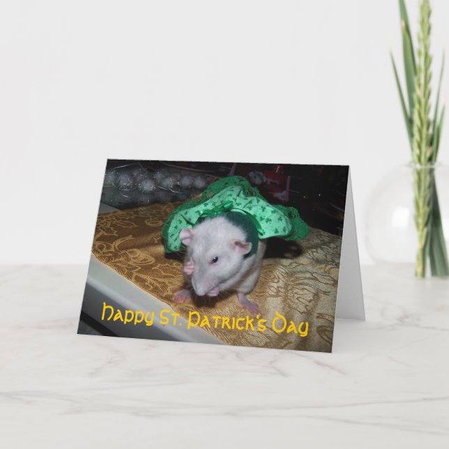 Pet Rat Ruby St. Pat's Greeting Card (Front)