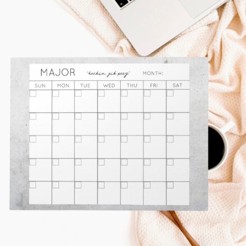 Pet Raw Diet Calendar Notepad  Minimal Concrete