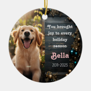 Pet Remembrance Christmas Ceramic Ornament Dog