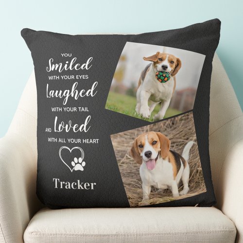 Pet Remembrance Customized Pictures Dog Memorial Throw Pillow