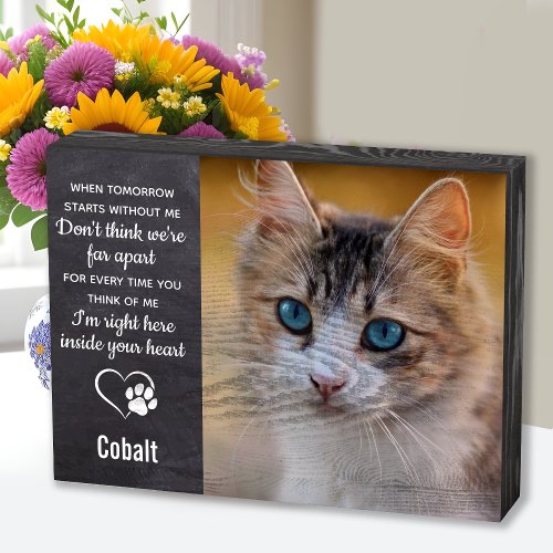 Pet Remembrance Keepsake _ Pet Loss Cat Memorial Wooden Box Sign