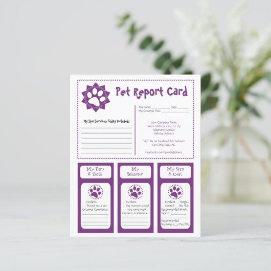 Pet Report Cards (Standing Front)