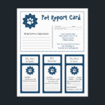 Pet Report Cards - Blue<br><div class="desc">These adorable pet report cards for dog groomers can be personalized to fit your needs.</div>