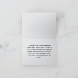 Pet Rescue Appreciation supporters Letterpress Thank You Card