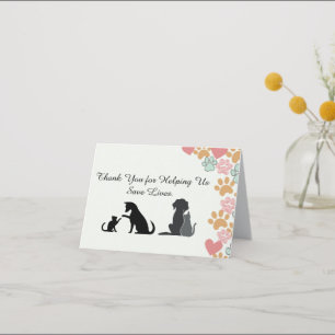 Pet Rescue Appreciation supporters Thank You Card