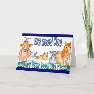 Pet Rescue Letterpress Thank You Card