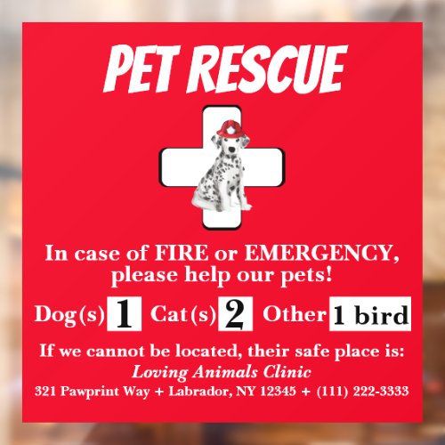 Pet Rescue Window Cling