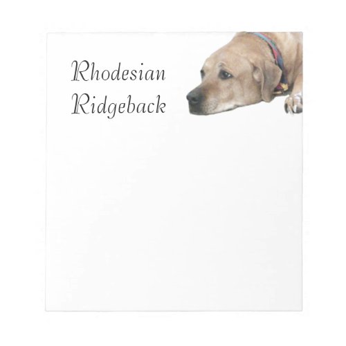 Pet Rhodesian Ridgeback Dog Picture Notepad