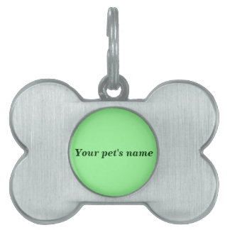 Pet’s Name With Light Green on Bone Shaped Pet ID Tag