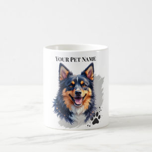 Pet’s Simple Modern Name & Photo Custom Design Coffee Mug