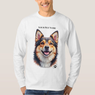 Pet’s Simple Modern Name & Photo Custom Design T-Shirt