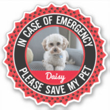 Pet Safety Alert Custom-Cut Vinyl Sticker