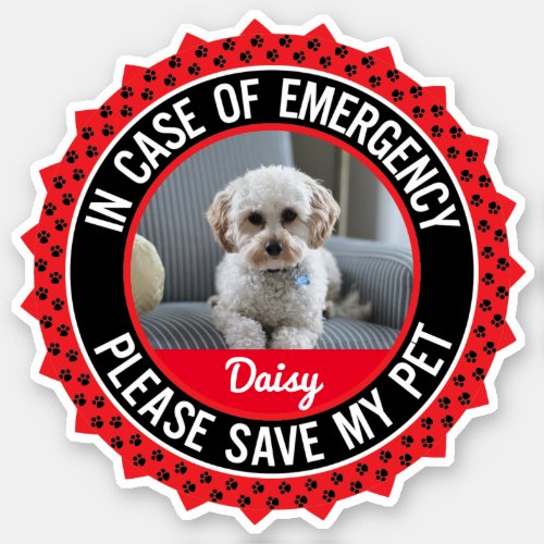 Pet Safety Alert Custom_Cut Vinyl Sticker