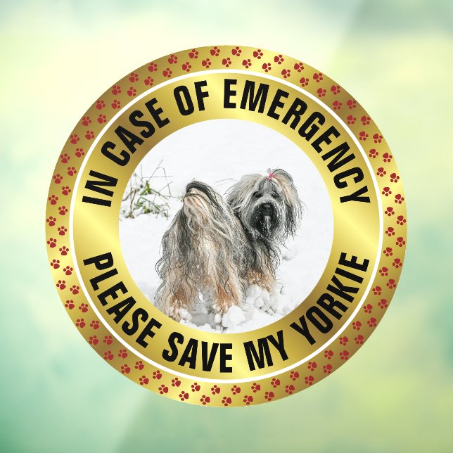 Pet Safety Alert Custom First Responder Dog Photo Window Cling (Sheet 3)
