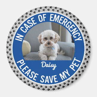 Pet Safety Alert Photo & Name Emergency Responder Magnet