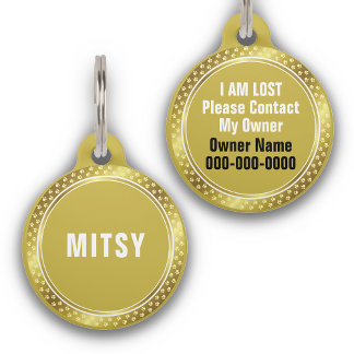 Pet Safety Custom Gold Medallion Dog Paw ID Tag