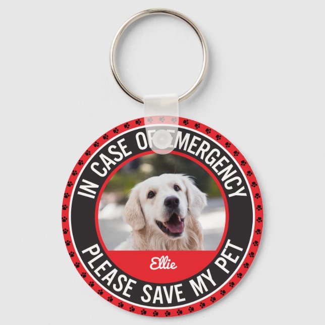Pet Safety Emergency Alert My Dog is Home Alone Keychain (Front)