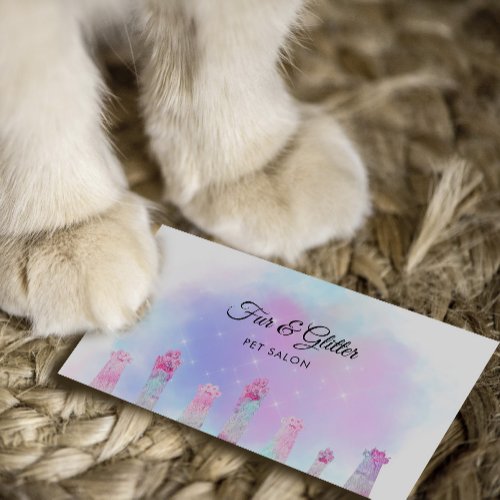 pet salon fabulous furry paws business card
