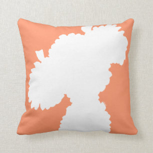 Pet Salon Spa Decor Poodle Splash Peach Throw Pillow