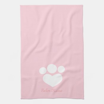 Pet Salon Spa Groomer Personalized Baby Pink Towel by offleashart at Zazzle