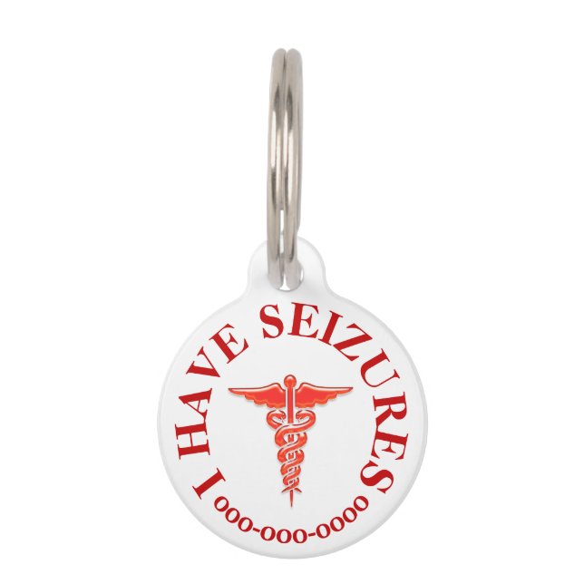 Pet seizure ICE vet notification Pet ID Tag (Front)