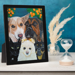 Pet Selfie Painting by Alfred Fox Plaque