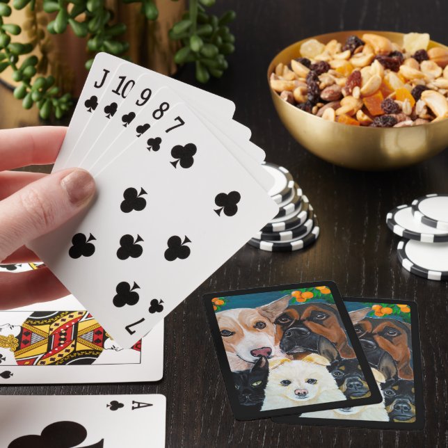 Pet Selfie Painting by Alfred Fox Poker Cards (In Situ)