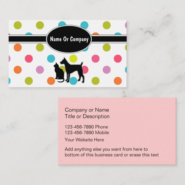 Pet Service Business Cards (Front/Back)