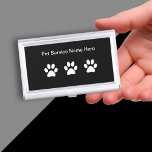 Pet Service Modern Design Business Card Case<br><div class="desc">Modern pet service business card case design in a simple modern template you can customize online. Designed with paw print graphics and space for your company name.</div>