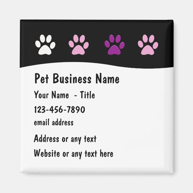 Pet Service Trendy Business Magnets (Front)